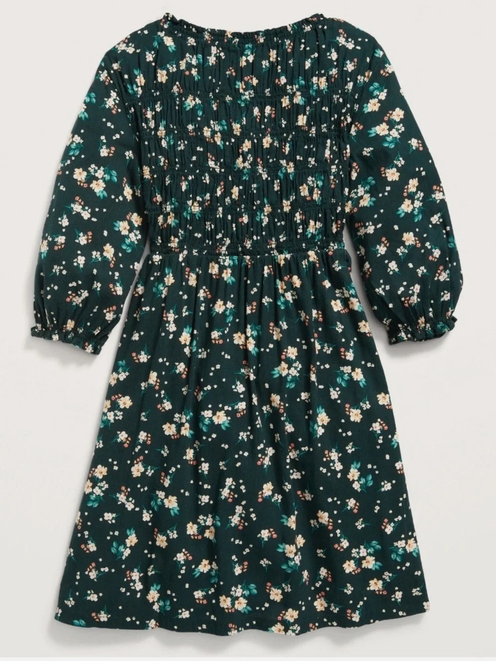 NWOT Old Navy Girl’s Dark Green Floral Long Sleeve Dress